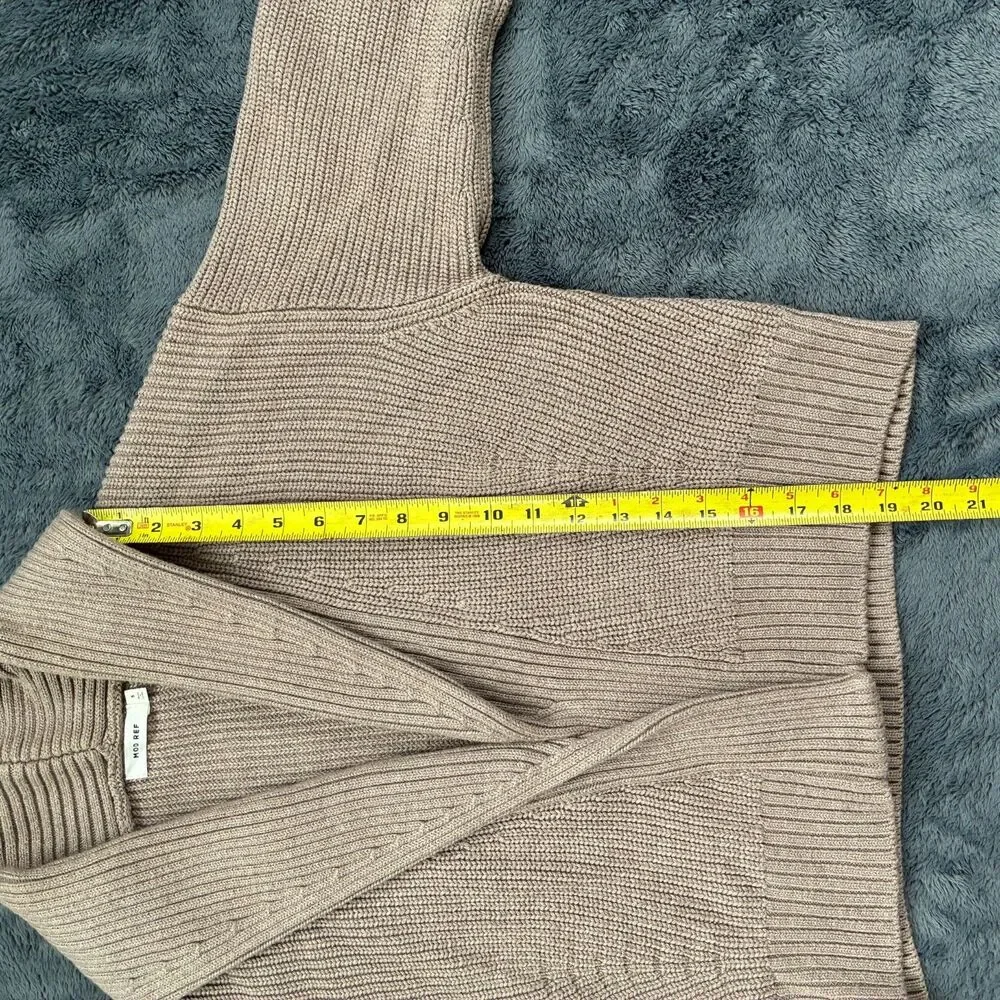 Mod Ref Quality Chunky Cropped Shrug Sweater Open Cardigan Neutral Basic Sz S